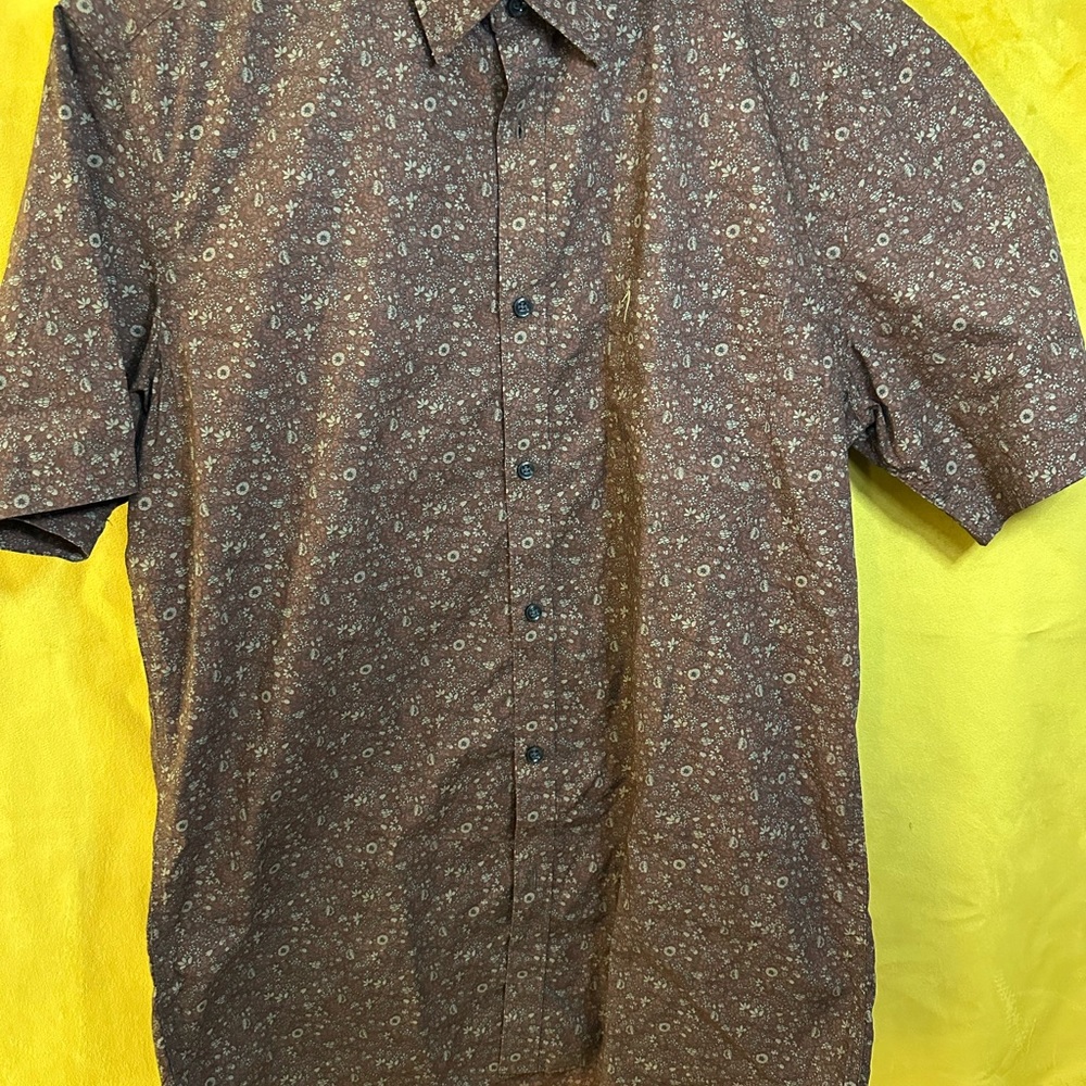 Indian Terrain Dark Brown Patterned Casual Shirt